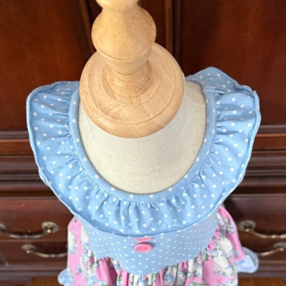 Girls ELEANORE ROSE Blue and Pink Easter Dress Size 2 - Picture 7 of 8